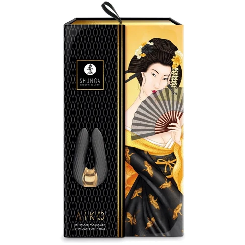 Вибратор для клитора Shunga Aiko Black, гибкие кончики