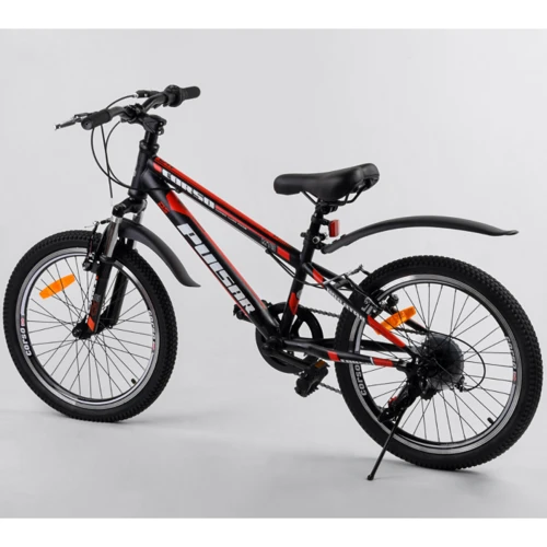 Велосипед Corso Pulsar 36287 (чорно-червоний): Матеріал рами сталь
