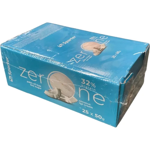 Протеиновые батончики Sporter ZerOne 25x50g Сoconut ice cream: Вес 1250 г (25x50 г)