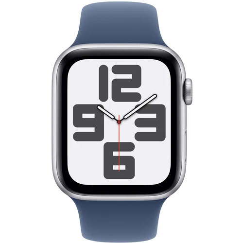Apple Watch SE 2 2024 44mm GPS Silver Aluminum Case with Denim Sport Band - S/M (MXEQ3QH/A) UA фото 7