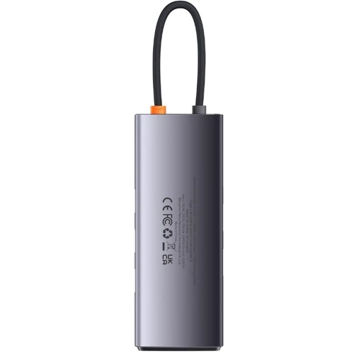 Адаптер Baseus Adapter Metal Gleam Series USB-C to 2хHDMI+3хUSB3.0+PD+RJ45 Gray (WKWG040113) фото 4