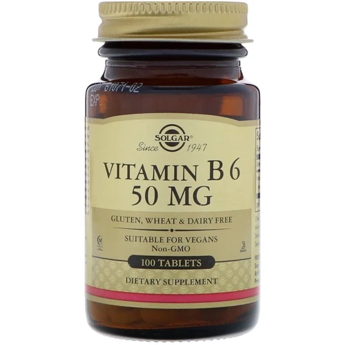 Solgar Vitamin B6, 50 mg, 100 Tabs
