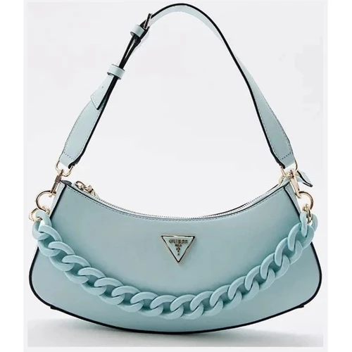 Женская сумка багет GUESS CORINA TOP ZIP SHOULDER BAG светло-бирюзовая (HWVP8766180-ICE)