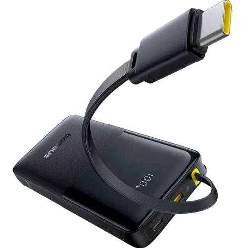 

Baseus Power Bank 10000mah Bipow 2 Digital Display With Built-in USB-C Cable 20W Black (P10077101113-00)