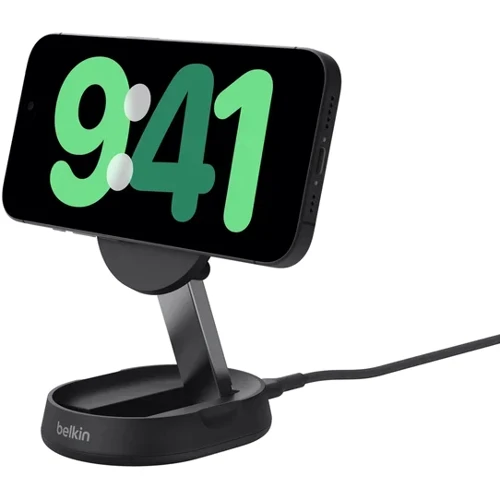 Зарядное устройство Belkin Wireless Charger Magnetic Stand Qi2 15W Black (WIA008BTBK) for iPhone 16 I 15 I 14 I 13 I 12 series: Кабель в комплекте USB-C