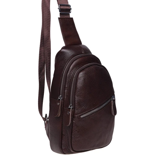 Чоловіча сумка-слінг Borsa Leather коричнева (K1330-brown): Стиль Повсякденний (Casual)