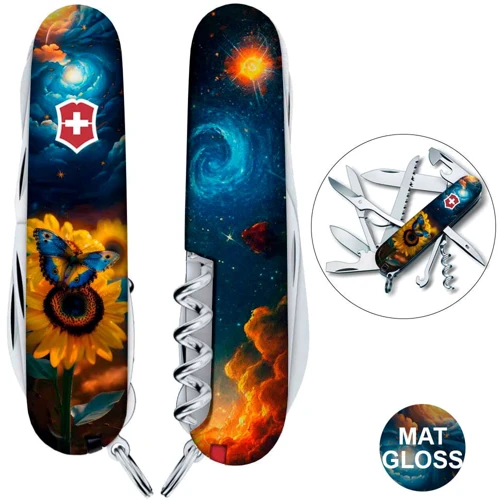 Мультитул Victorinox HUNTSMAN UKRAINE Зірковий метелик (Vx13713.3_T3240pw)