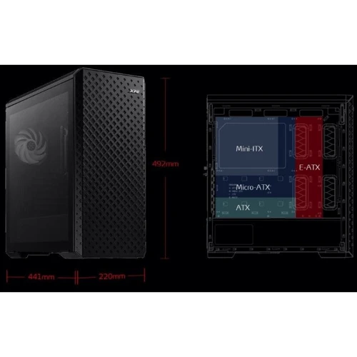 Корпус ADATA XPG Defender Pro Black (DEFENDERPRO-BKCWW): Матеріал передній панелі пластик і метал