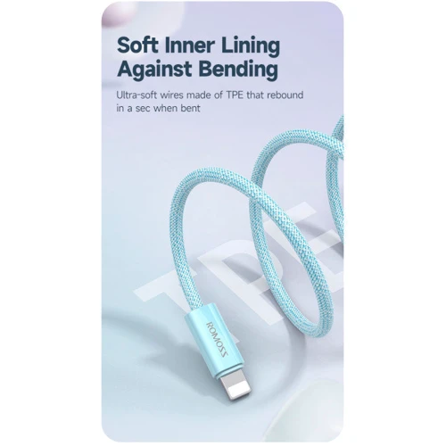 Кабель Romoss USB Cable to Lightning CB1234 5V 2.4A 2m White (CB1234-831-714H) фото 5
