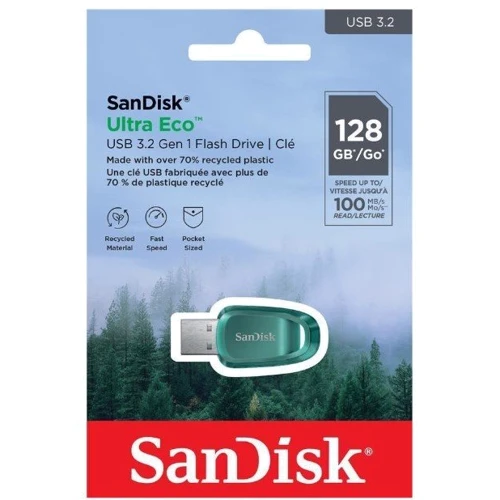 USB-флешка SanDisk 128GB Ultra Eco USB 3.2 Type-A (SDCZ96-128G-G46): Максимальная скорость чтения, МБ/с 100