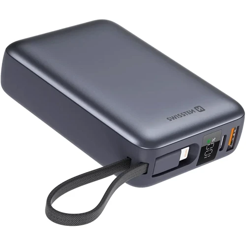 Внешний аккумулятор Swissten Power Bank 20000mAh Space 22.5W Silver: Емкость батареи, мАч 20000