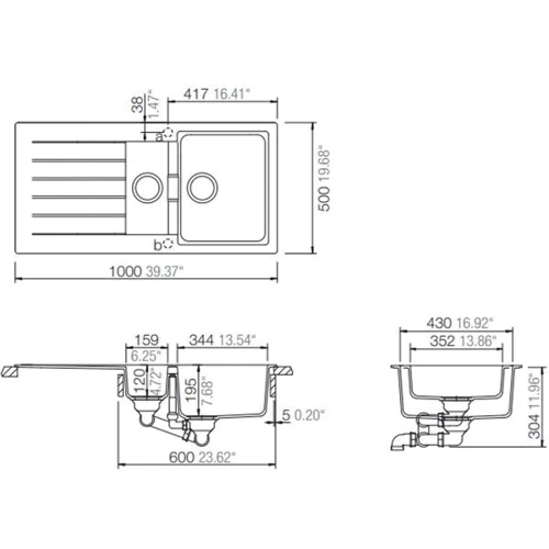 Schock SIGNUS D-150 (50086090): Форма Прямоугольная