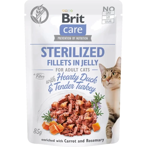 Brit Care Adult Cat Fillets in Jelly Steril Duck&Turkey pouch 85 г: Тип Влажный корм