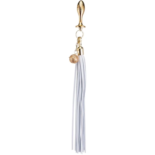 Анальная пробка LOCKINK Sevanda White Pony-Tail Anal Pear-shape Plug