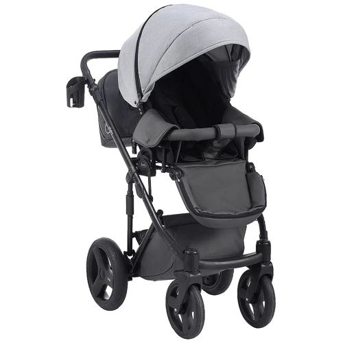 Коляска 2 в 1 Bair Play Plus Soft BPS-218 серый - графит (кожа): Ширина шасси 58