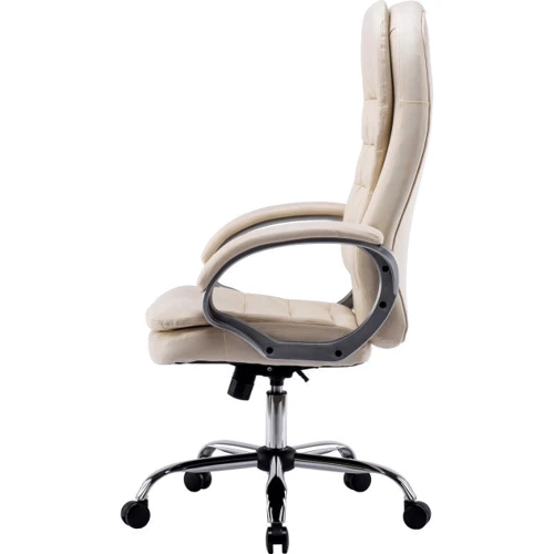 GT Racer X-2873-1 Business Cream (кремовий): Оснащення підлокітники, підголівник, з коліщатками, механізм гойдання, ортопедичні, з хрестовиною