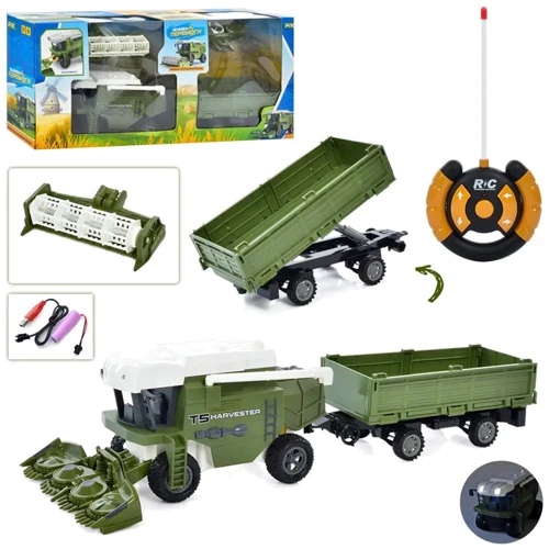 Комбайн LimoToy р/у , акум., USB, резиновые колеса, прицеп (M 4953)