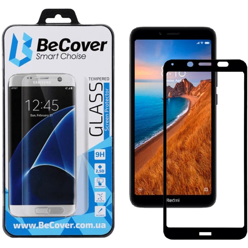 Аксесуар для смартфона BeCover Tempered Glass Black for Xiaomi Redmi 7A (703886): Колір чорний