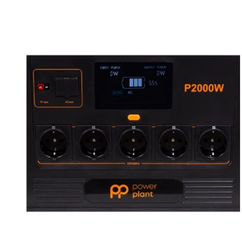 Зарядная станция PowerPlant P2000W 1843.2Wh 512000mAh 2000W (PB930746): Количество розеток 220V 5