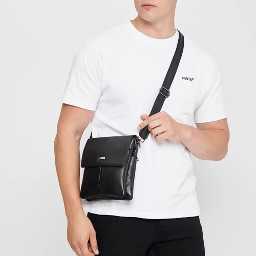 Мужская сумка через плечо Ricco Grande черная (T1tr0021bl-black): Тип ручки Со съемным ремнем, Плечевой ремень, Без ручки