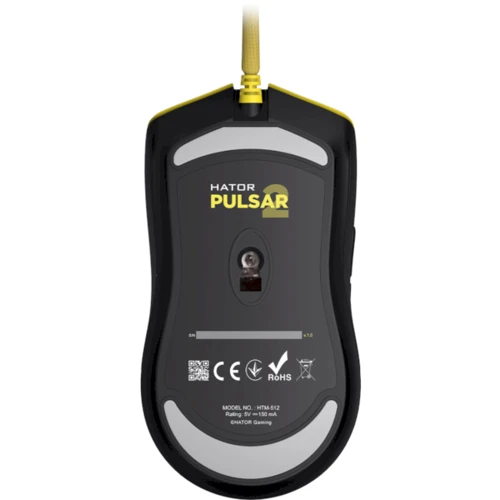 Мышь HATOR Pulsar 2 Yellow (HTM-512): Длина кабеля 1.8 м