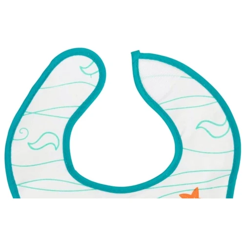 Слюнявчик Baboo Sea Life 3+ месяцев белый (11-010): Цвет рисунок