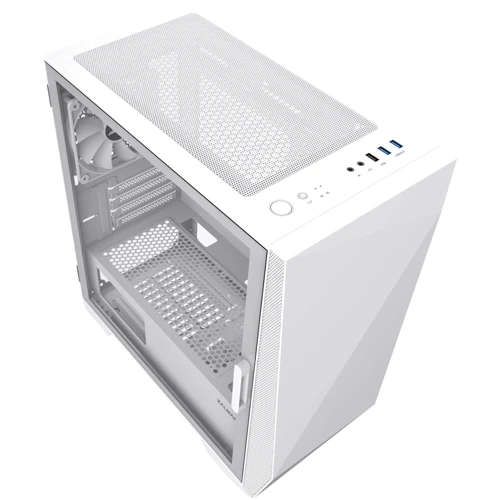 Корпус Zalman Z1 Iceberg White: Материал передней панели пластик