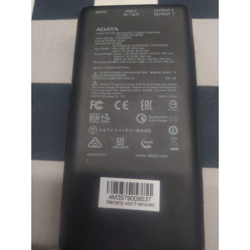Adata Power Bank 20000mAh 15W PD Black (AP20000QCD-DGT-CBK) (Внешние аккумуляторы)(79010877)Stylus approved фото 7