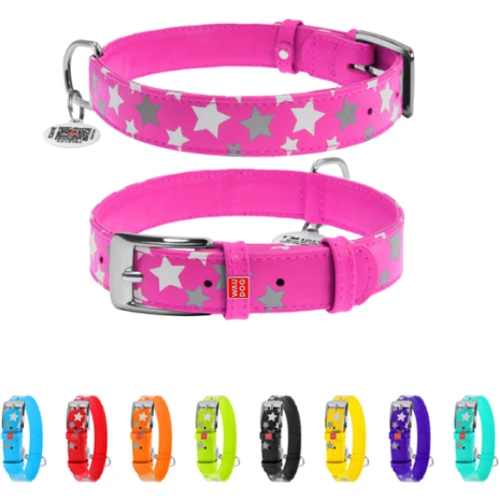 Ошейник Collar Glamour с узором Звездочка Светящийся с QR паспортом 38-49 см 25 мм розовый (4823089301372): Производитель Collar