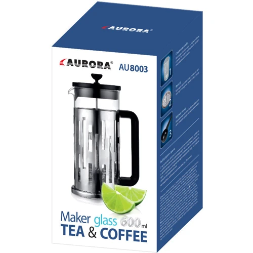 Френч-пресс Aurora 600 мл (AU 8003): Объем, л 0.6