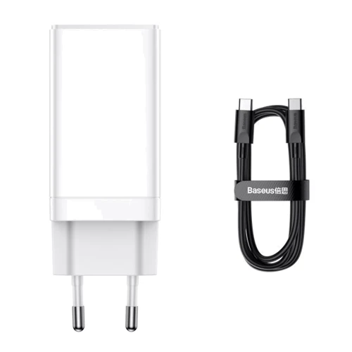 Зарядное устройство Baseus Wall Charger GaN3 Pro 2xUSB-C+USB 65W with USB-C Cable White (CCGP050102): Количество USB-портов 3