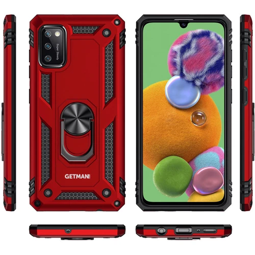 Чехол для телефонов Mobile Case Shockproof Serge Magnetic Ring Red for Samsung A415 Galaxy A41: Тип накладка на заднюю часть
