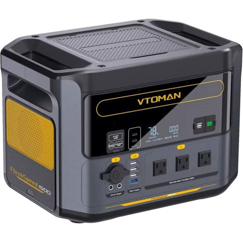 Зарядная станция Vtoman FlashSpeed 1500W 1548Wh UA: Особенности модели Чистая синусоида, Функция ИБП, Светильник, Дисплей