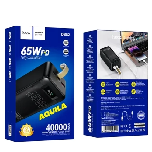 Зовнішній акумулятор Hoco Power Bank 40000mAh DB82 Aquila 65W Black