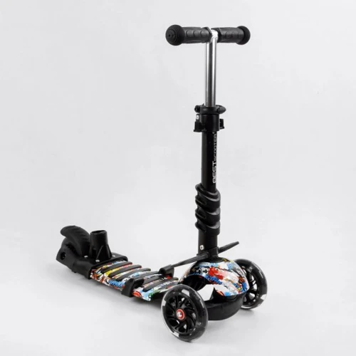 Самокат Best Scooter із захисним бампером чорний (S 3395): Конструкція рами цельная