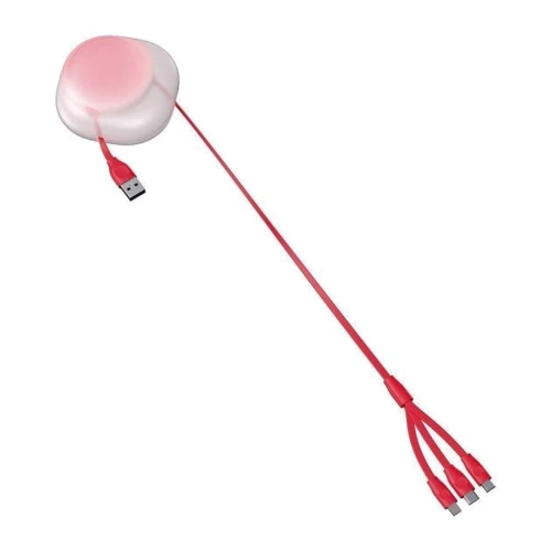 Кабель Baseus USB Cable to Lightning/microUSB/USB-C Lets Go Little Reunion Adjustable 3A 85cm Red (CAMLT-TY09): Длина 0.85 м