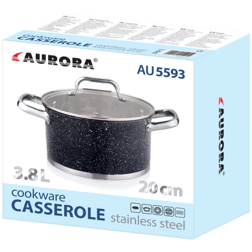Кастрюля Aurora 20 см 3.8 л (AU 5593): Объем, л 3.8