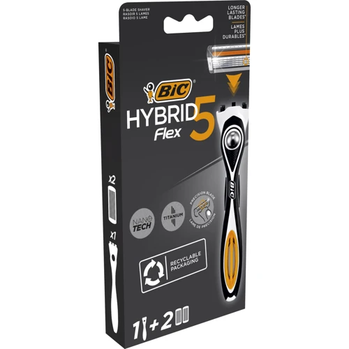 BIC Flex 5 Hibrid Станок для бритья мужской с 2 сменными картриджами: Вид Бритвенные станки
