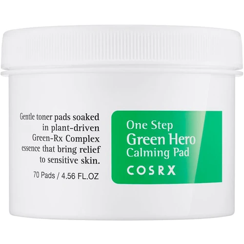 Cosrx One Step Green Hero Calming Pad Заспокійливі пілінг-диски для чутливої шкіри 70 шт.: Час застосування універсальний
