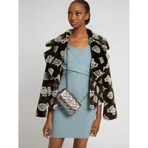 Женская сумка кросс боди Guess Cessily Micro Mini платиновая (HWMG7679780-PEW): Пол Женский
