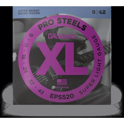 Струна для гітар Гітарні струни D'ADDARIO EPS520 XL PROSTEELS SUPER LIGHT (09-42)