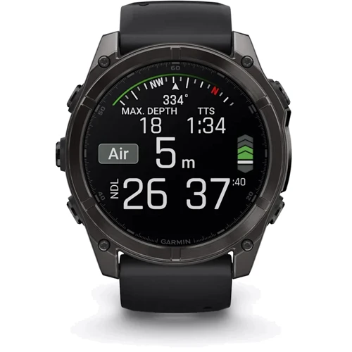Смарт-часы Garmin Fenix 8 AMOLED 51mm Sapphire Carbon Grey DLC with Black/Pebble Grey Silicone Band (010-02905-21): Стандарт защиты 10 ATM