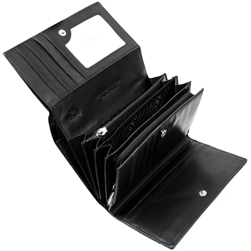 Женский кошелек Lorenti черный (DNKL76112-BPR-black): Формат кошелька Горизонтальный