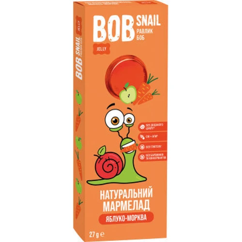 Натуральний фруктовий мармелад Bob Snail яблуко-морква 27 г