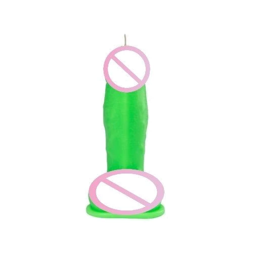 Свеча LOVE FLAME - Dildo L Green Fluor, CPS01-GREEN