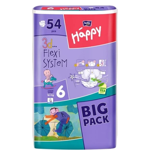 Подгузники Bella Baby Happy Junior Extra 16+ кг 54 шт