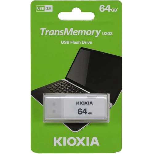 USB-флешка Kioxia 64GB U202 White USB 2.0 (LU202W064GG4): Обсяг пам'яті 64 GB
