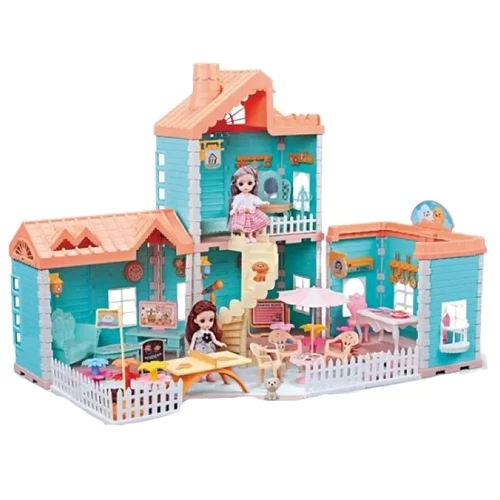 Кукольный домик: 176 деталей, раскладная конструкция, мебель, игровые фигурки (668-7 A): Производитель Noname