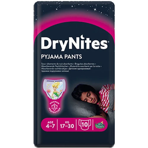Подгузник Huggies DryNites 4-7 yrs Conv Girl 10 Stomp: Тип Подгузники-трусики
