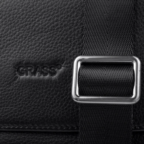 Чоловіча сумка планшет Grass чорна (SHI78632-black): Фактура матова, Зерниста